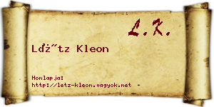 Létz Kleon névjegykártya